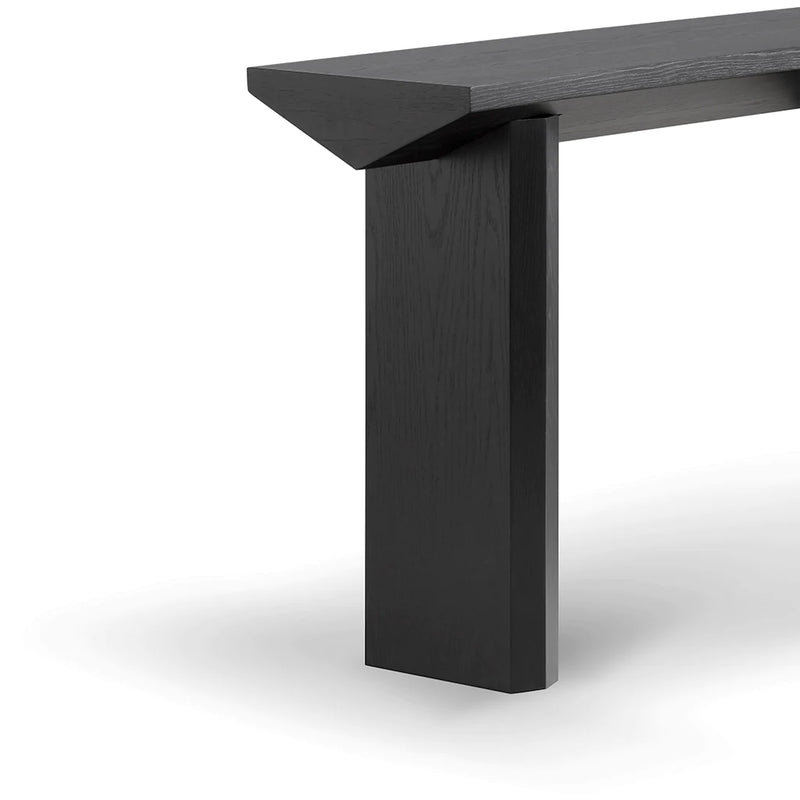Pyramid-Shaped Top Console Table - Black