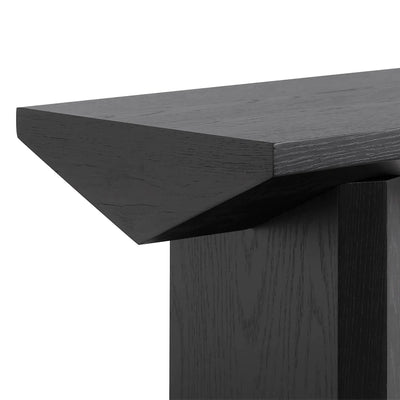 Pyramid-Shaped Top Console Table - Black