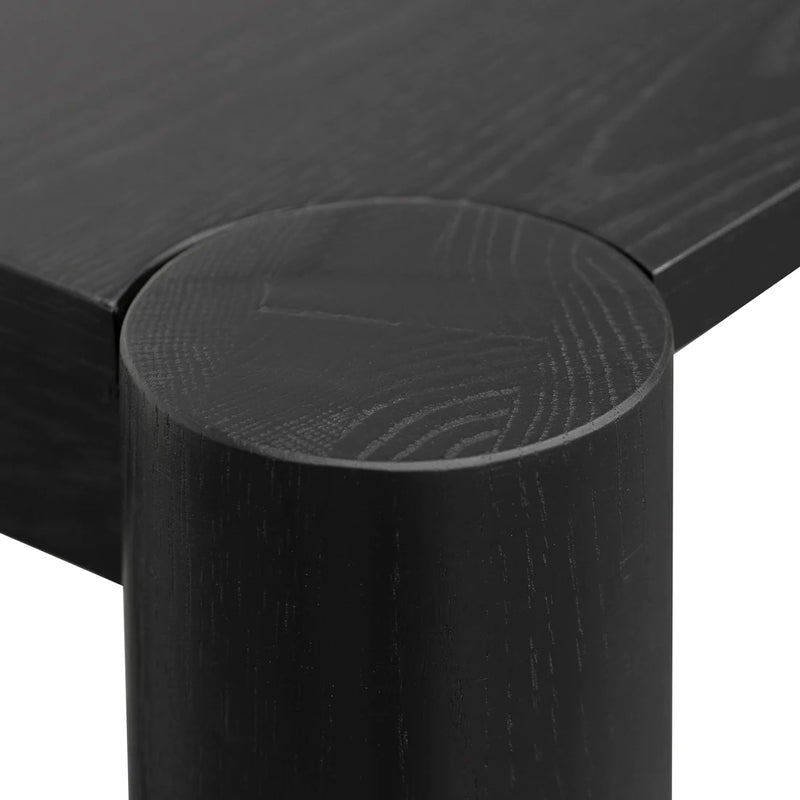 Oak Veneer Console Table - Black