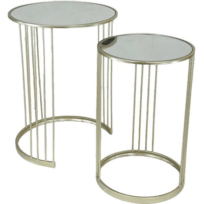 Balcombe Side Table With Mirror Top Set of 2 - Champagne