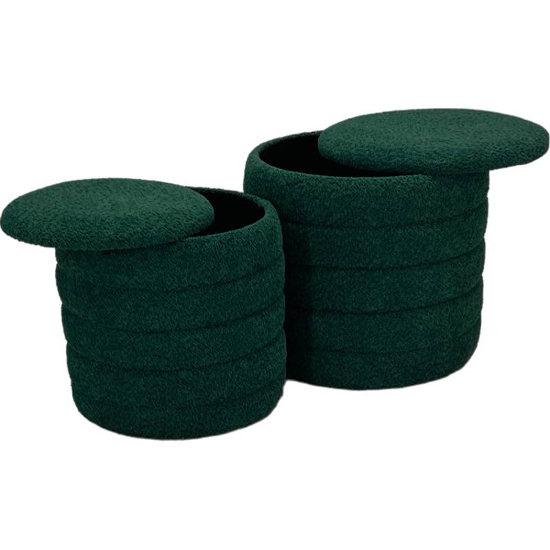 Set of Two Mietta Stool - Green Boucle