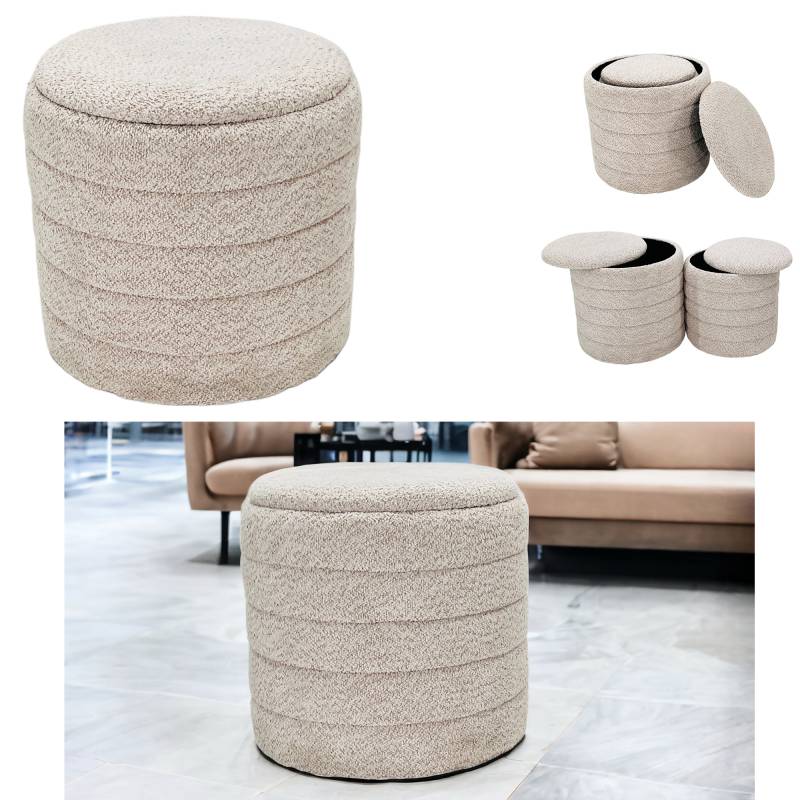 Set of Two Mietta Stool - Beige Boucle