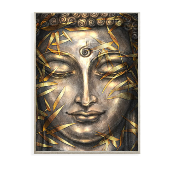 Buddha Spirit Framed Canvas Wood Grain Colour A