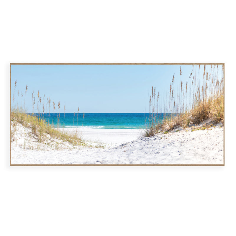 By The Beach Framed Canvas Wood Grain Colour B