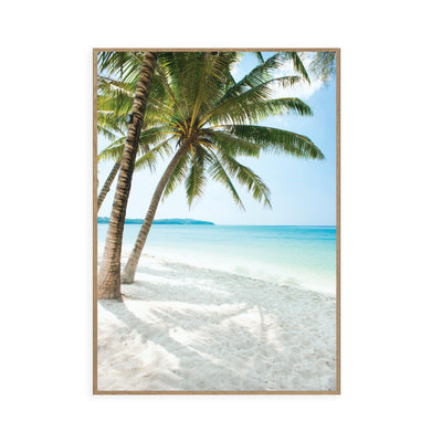 Summer Surf Framed Canvas Wood Grain Colour A