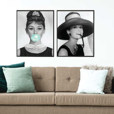 Miss Hepburn Framed Canvas Black Colour A