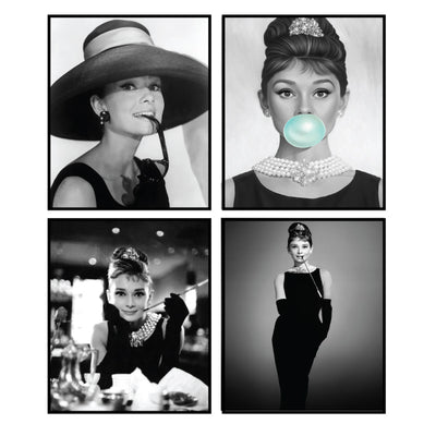 Miss Hepburn Framed Canvas Black Colour A