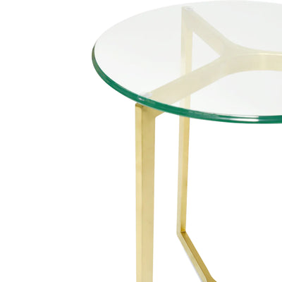 Round Glass with Gold Base Side Table