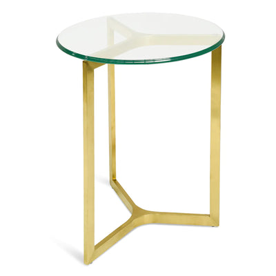 Round Glass with Gold Base Side Table