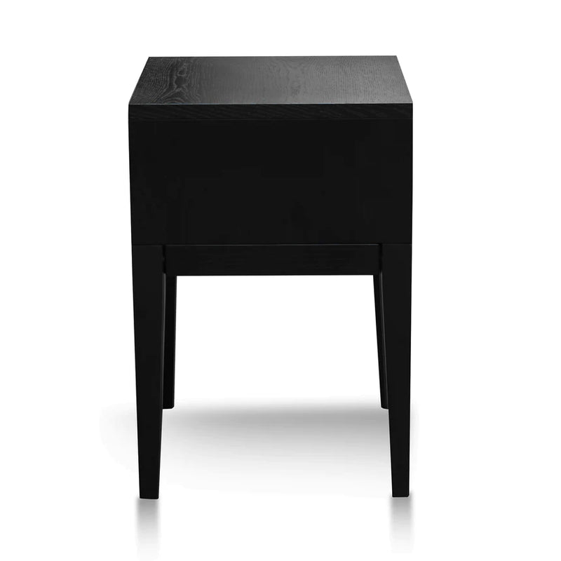 Oak Bedside Table - Black