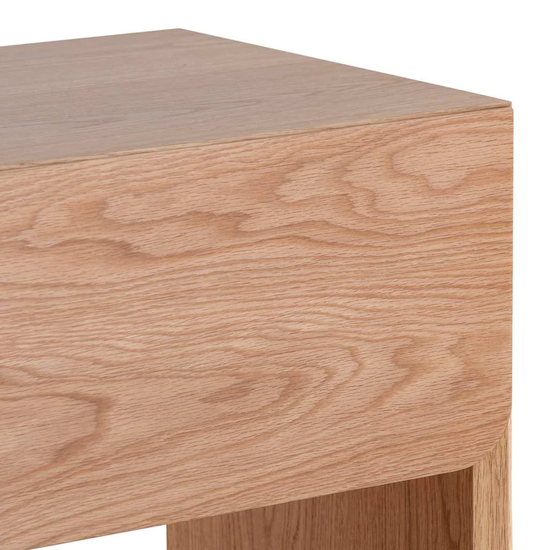Rectangular Oak Bedside Table - Natural