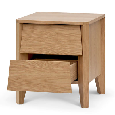 Oak Wood with Two Drawers Bedside Table