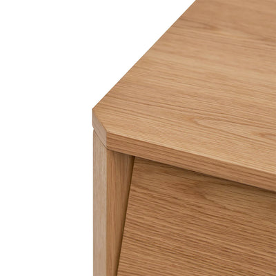 Oak Wood with Two Drawers Bedside Table