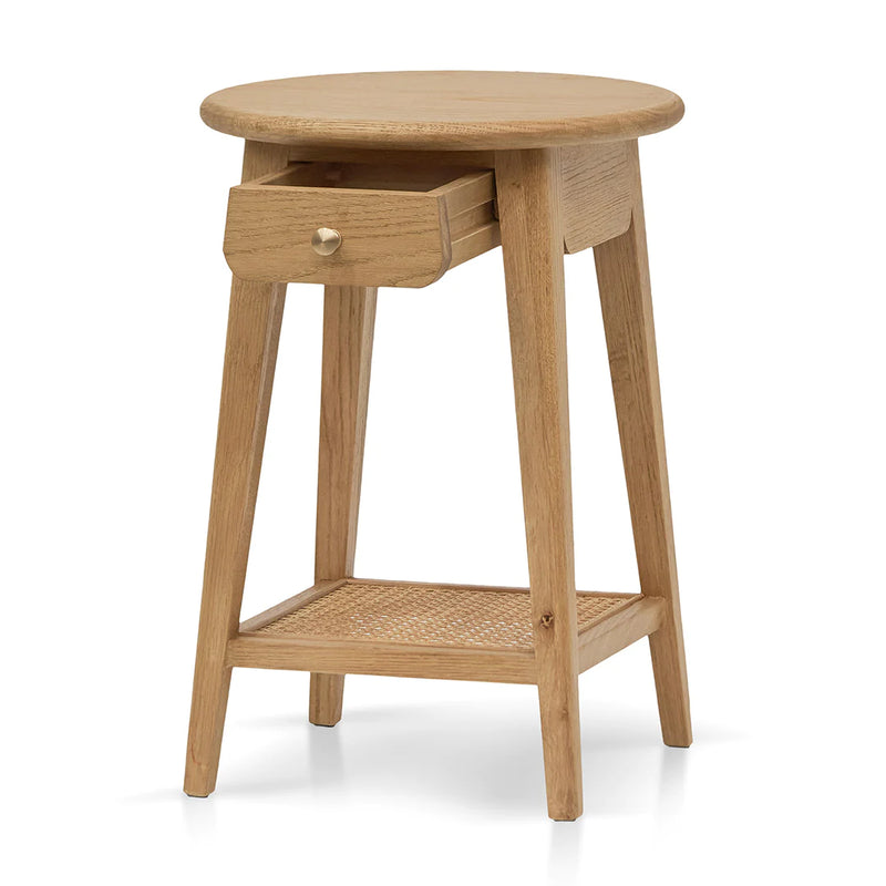 Heartwood Oak with Drawer Side Table