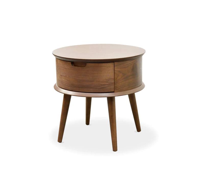 Classic Round Side Table - Walnut