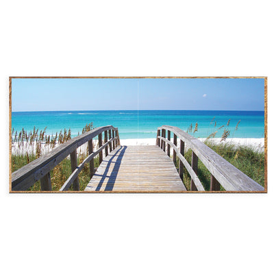 Boardwalk Framed Canvas Wood Grain Colour D