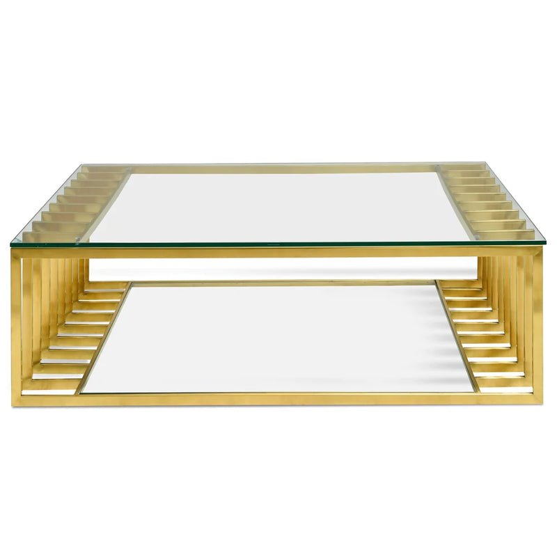 Glass Coffee Table in Gold Base