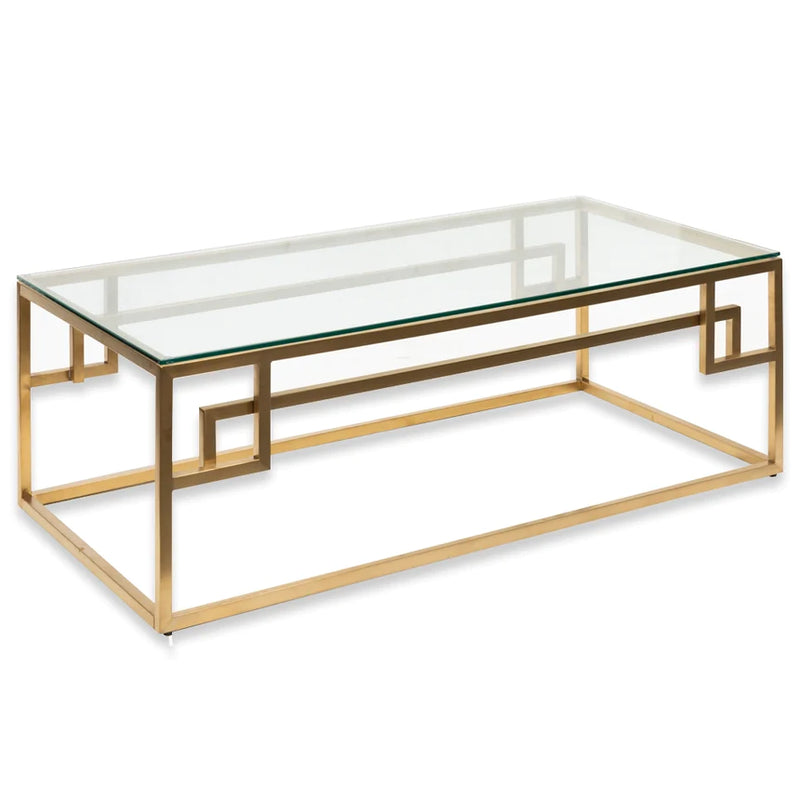 Glass Top Coffee Table - Gold