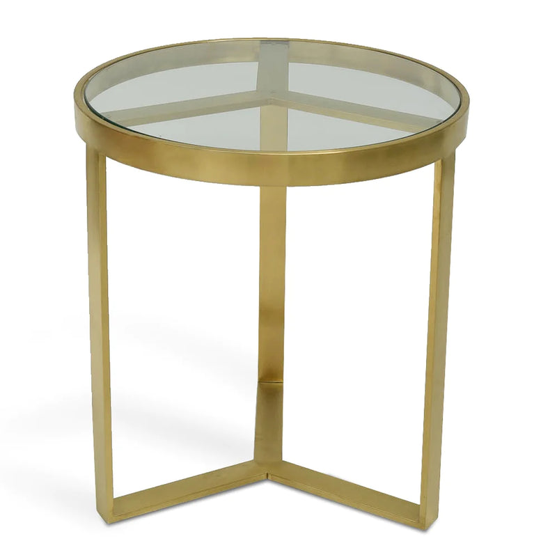 Brushed Gold Base Side Table