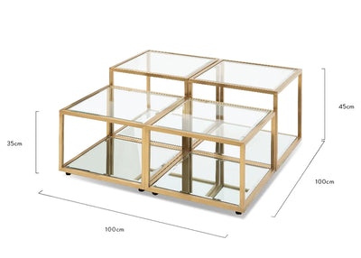 Set of 4 Glass Coffee Table