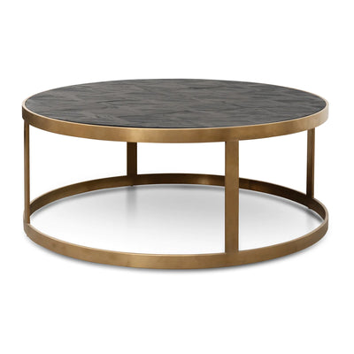 Wooden Top Coffee Table with Golden Base