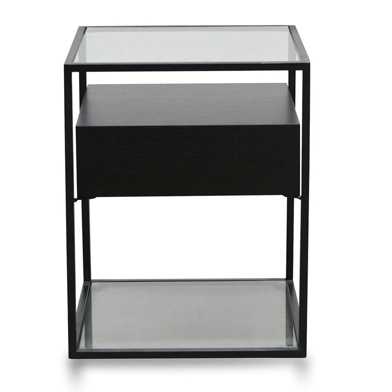 Glass Side Table - Full Black