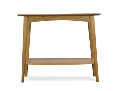 Narrow Wood Console Table with Shelf