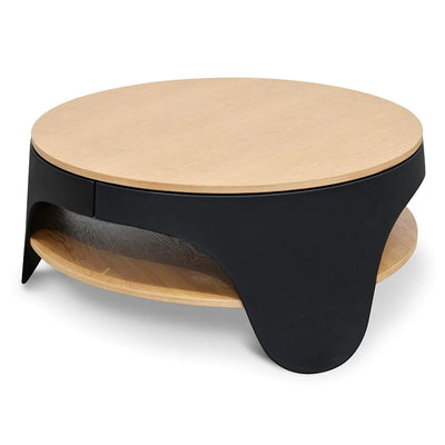Round Coffee Table - Natural and Black