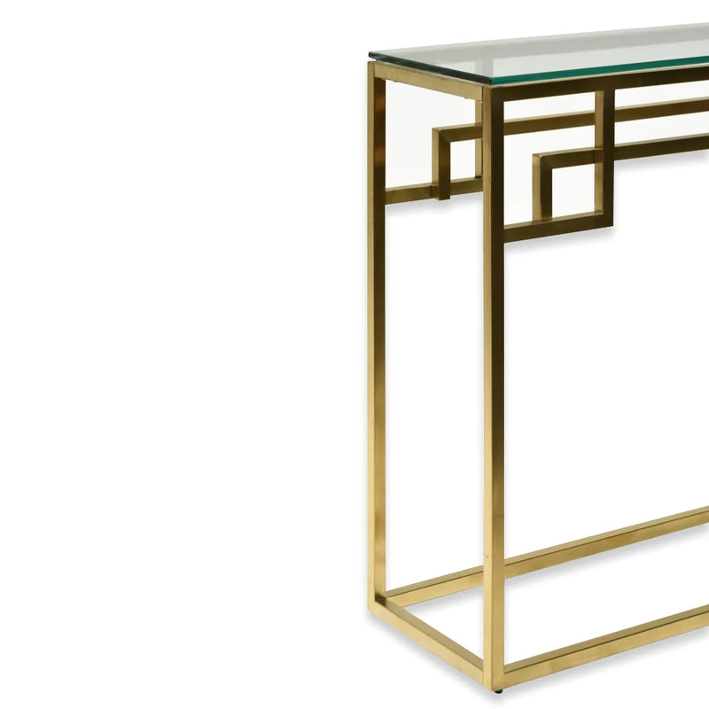 Console Glass Table Brushed Gold Base