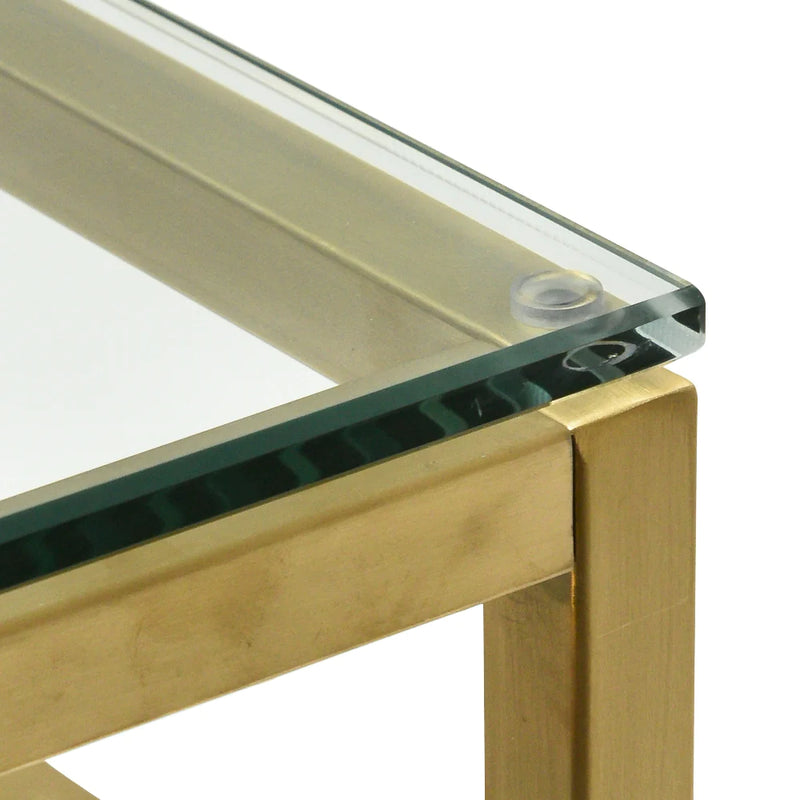 Console Glass Table Brushed Gold Base