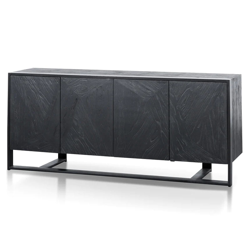 Geometric Carved Doors Sideboard and Buffet