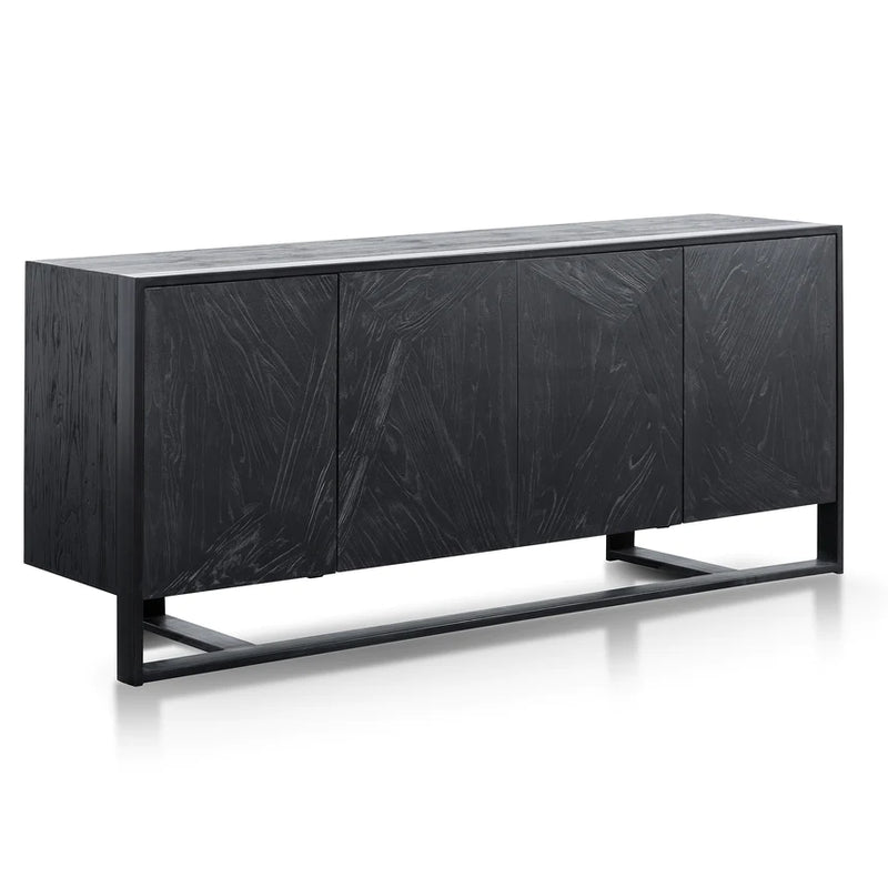 Geometric Carved Doors Sideboard and Buffet