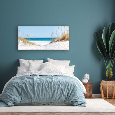 By The Beach Framed Canvas Wood Grain Colour B