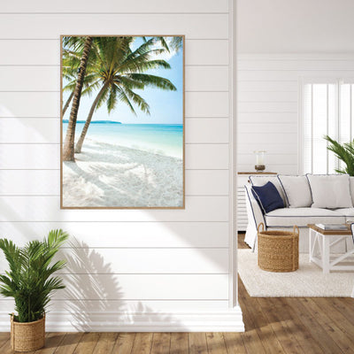 Summer Surf Framed Canvas Wood Grain Colour A