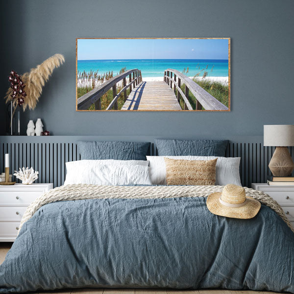 Boardwalk Framed Canvas Wood Grain Colour D