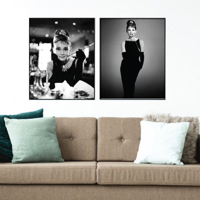 Miss Hepburn Framed Canvas Black Colour C