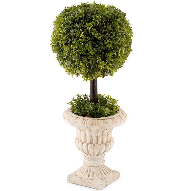 French Potted Artificial Faux Stemmed Topiary Ball