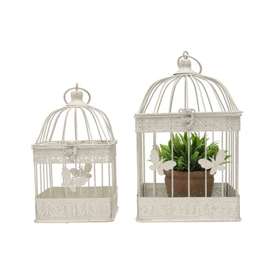 Set of 2 Nested Square Decorative Birdcages