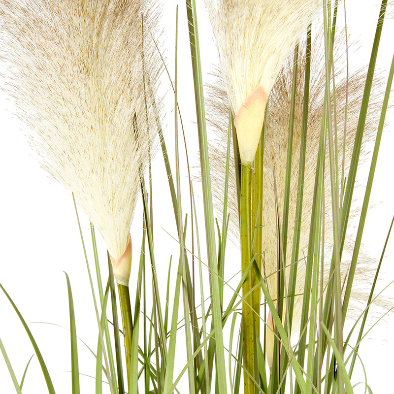 Potted Artificial Faux White Pampas Grass Plant