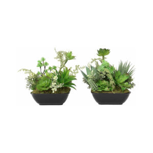 Set of Two Assorted Potted Artificial Mixed Succulents