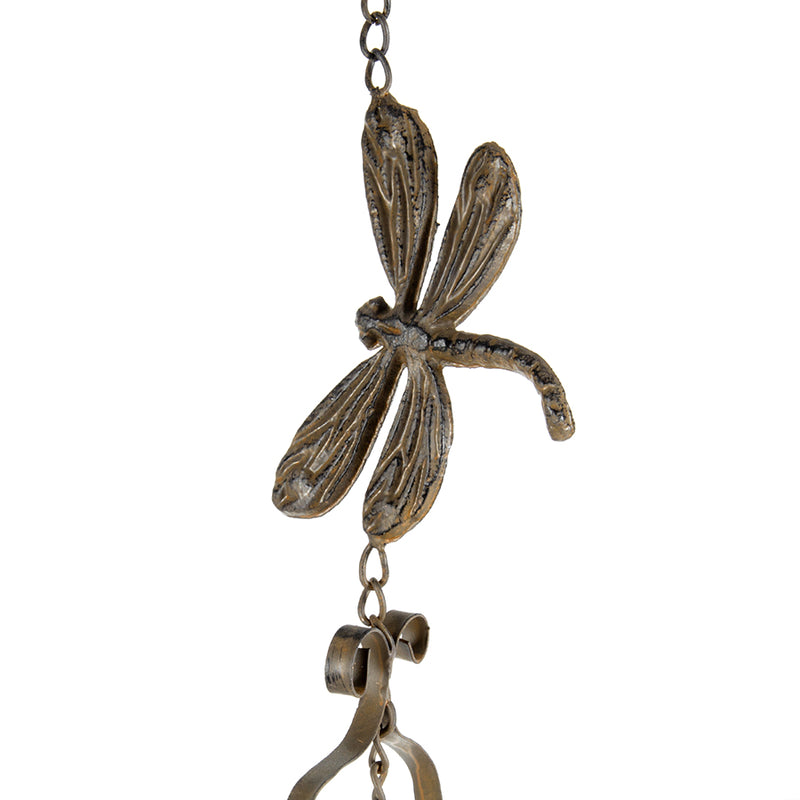 Hanging Cast-Iron Dragonfly Chimes with Bell
