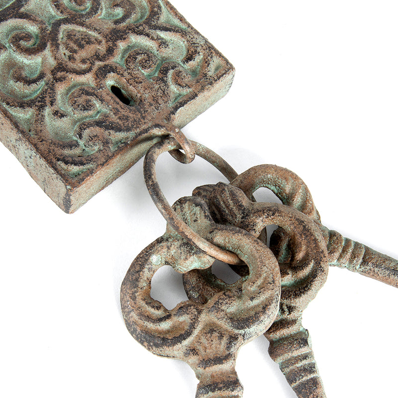 Antique Lock with 3 Keys on Ring