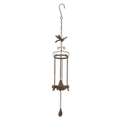 Hanging Cast-Iron Dragonflies Chime with Bell