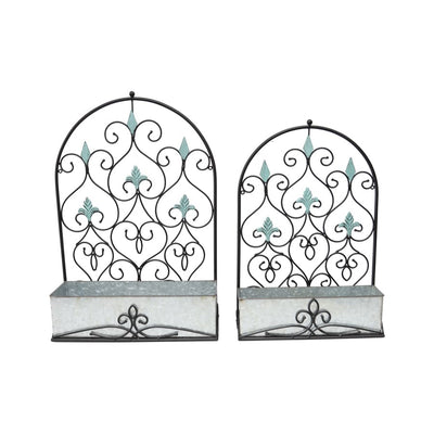 Set of 2 Nested Feature Fleur Wall Planters