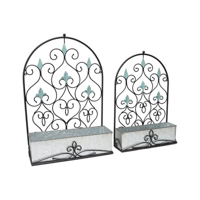 Set of 2 Nested Feature Fleur Wall Planters