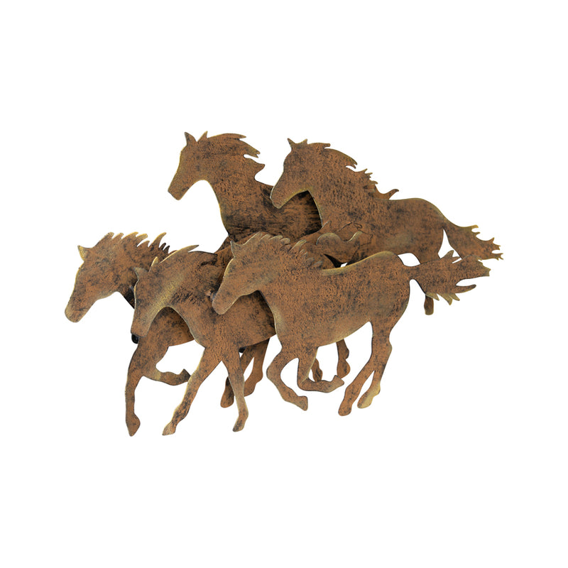 3D Laser Cut Cantering Mustang Horses Wall Art