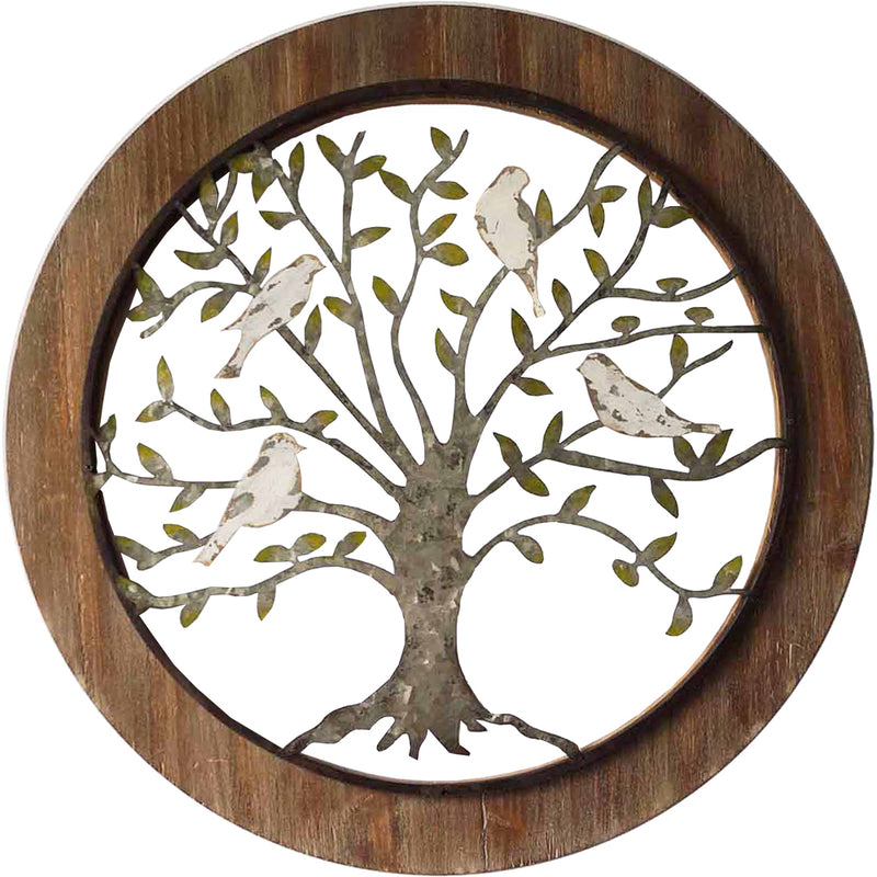 XL Galvanised Tree-of-Life Framed Wall Hanging
