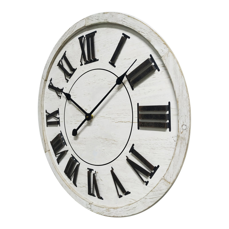 XL Hamptons Wall Clock with Raised Roman Numerals
