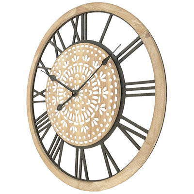 XL Carved Industro-Hamptons Wall Clock
