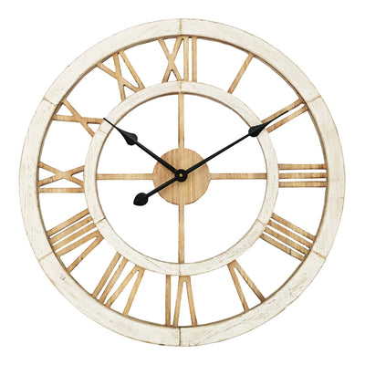 XL Hamptons Whitewash Wall Clock